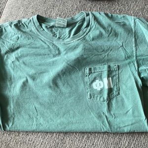 Green Large TCU Phi Mu Sorority Comfort Colors Short Sleeve Tshirt